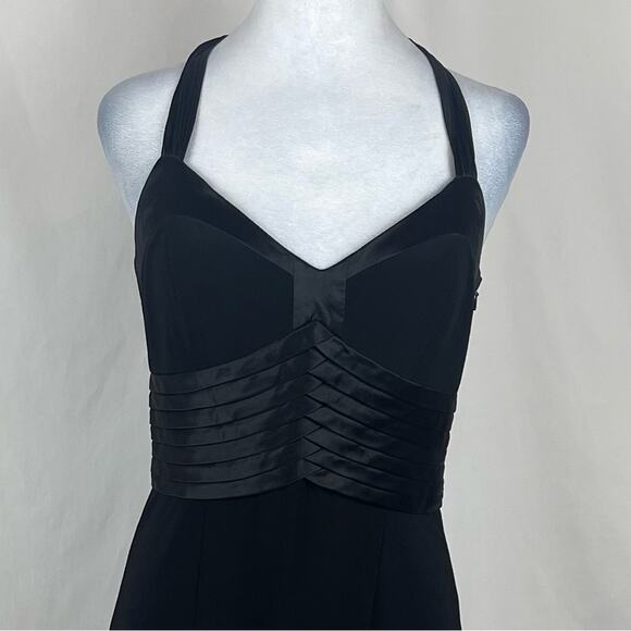 Sue Wong Black Silk Blend Halter Party Event Occasion Midi Dress NWT Size 6 - Picture 3 of 13